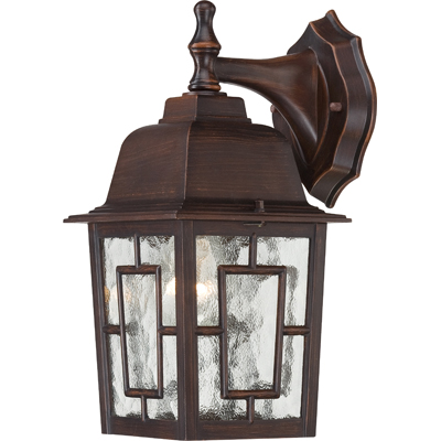 Nuvo Lighting 60/4922  Banyan - 1 Light - 12" Outdoor Wall with Clear Water Glass in Rustic Bronze Finish